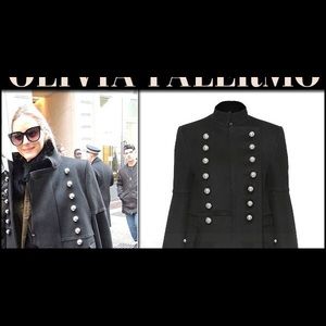 Black Burberry military coat